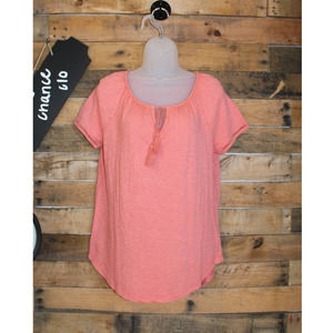 Naturals Reflection women's apricot colored short sleeve top size S